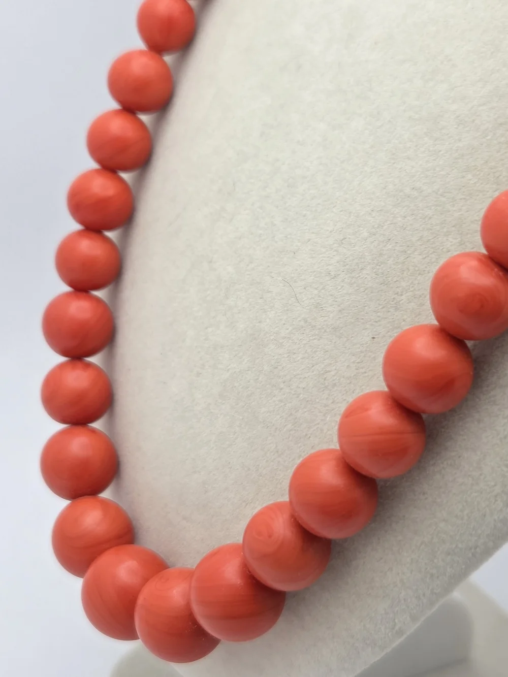 Vintage Orange Slag Glass Graduated Bead Necklace 19